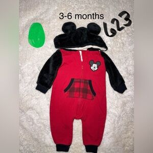 Disney Red and Black Mickey Mouse Footie